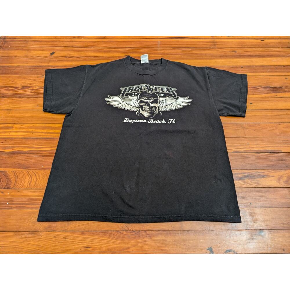 VTG Y2K Bike Week 2008 Skull Shirt Size XL